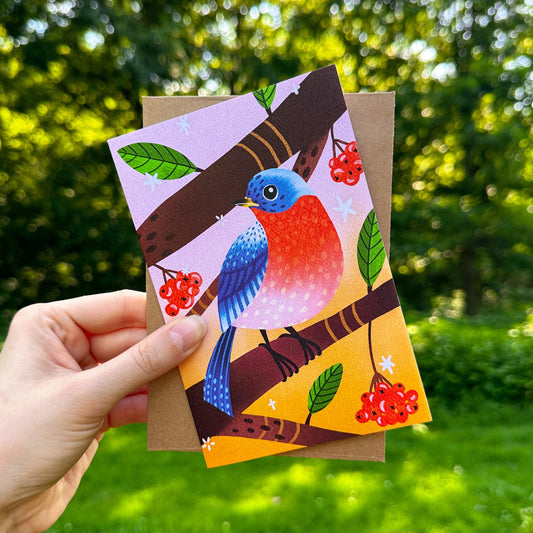 Hawthorn Bluebird Frameable Greeting Card (4x6)