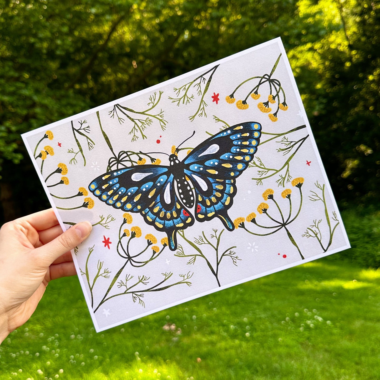 Swallowtail Butterfly + Dill Print (8x10)