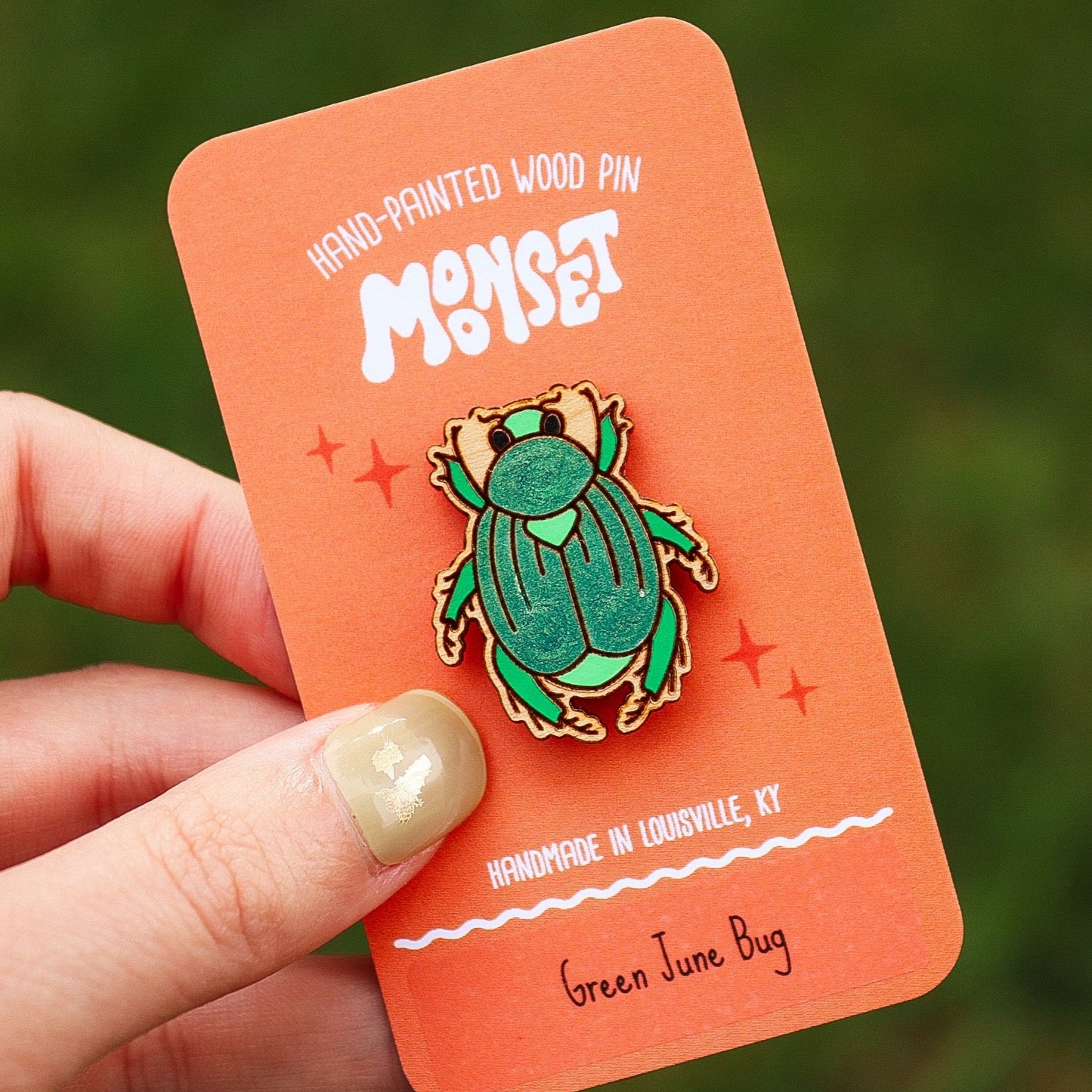 Green June Beetle Pin