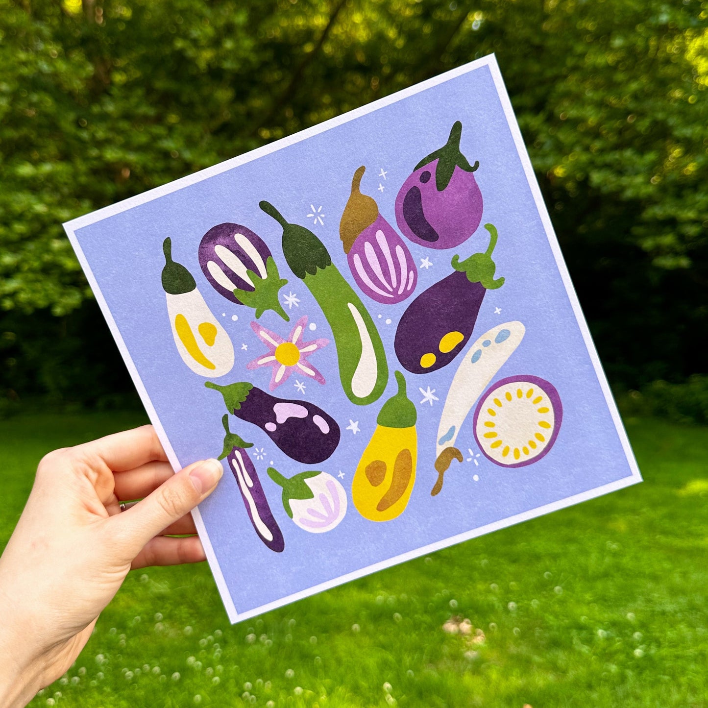 Eggplant Harvest Print (8x8)