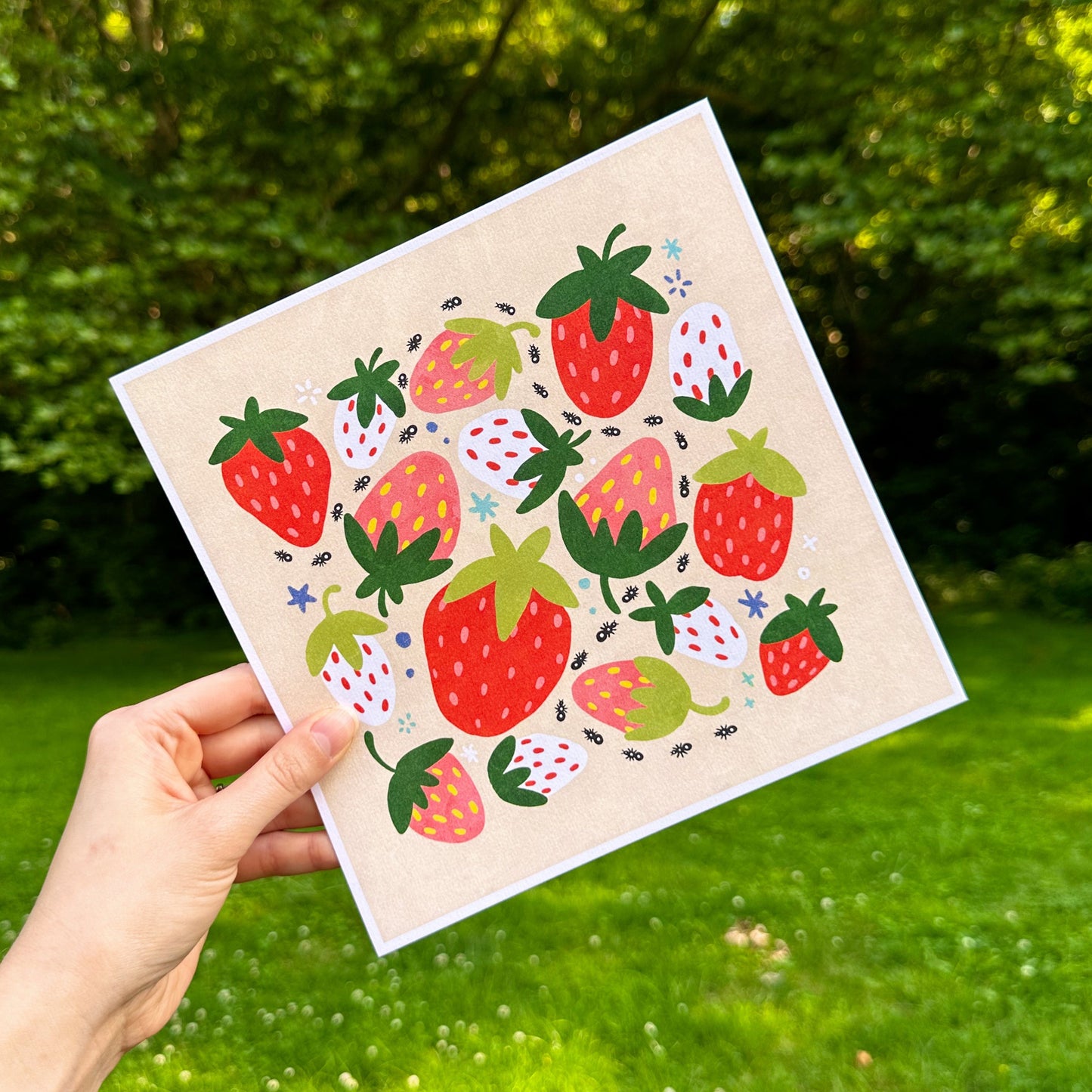 Strawberry Ants Print (8x8)