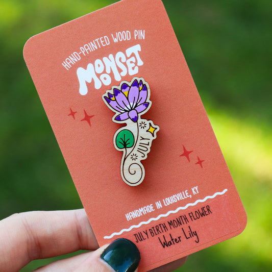 July Birth Month Flower Pin - Water Lily