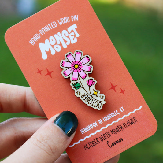 October Birth Month Flower Pin - Cosmos